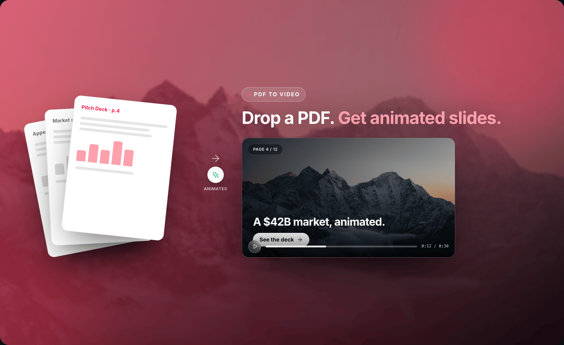 Drop a PDF. Get scenes people finish. — STV product mockup
